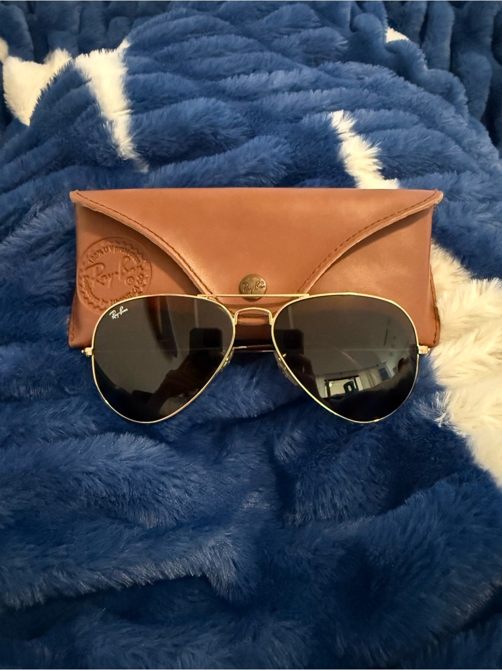 Ray-Ban Aviator Sunglasses in Gold with Brown Lenses